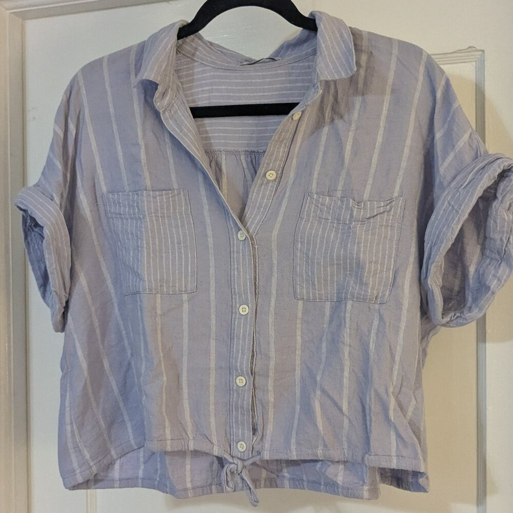 Madewell Cropped Lilac Buttondown